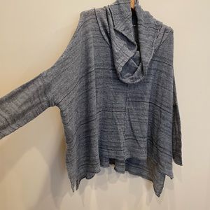 Free People Cowl Neck Sweater, Grey, Size L